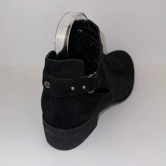 SAM EDELMAN | Black Suede "Pierson" Woven Cut Out Ankle Booties | Women's 8 1/2 - Picture 5 of 8